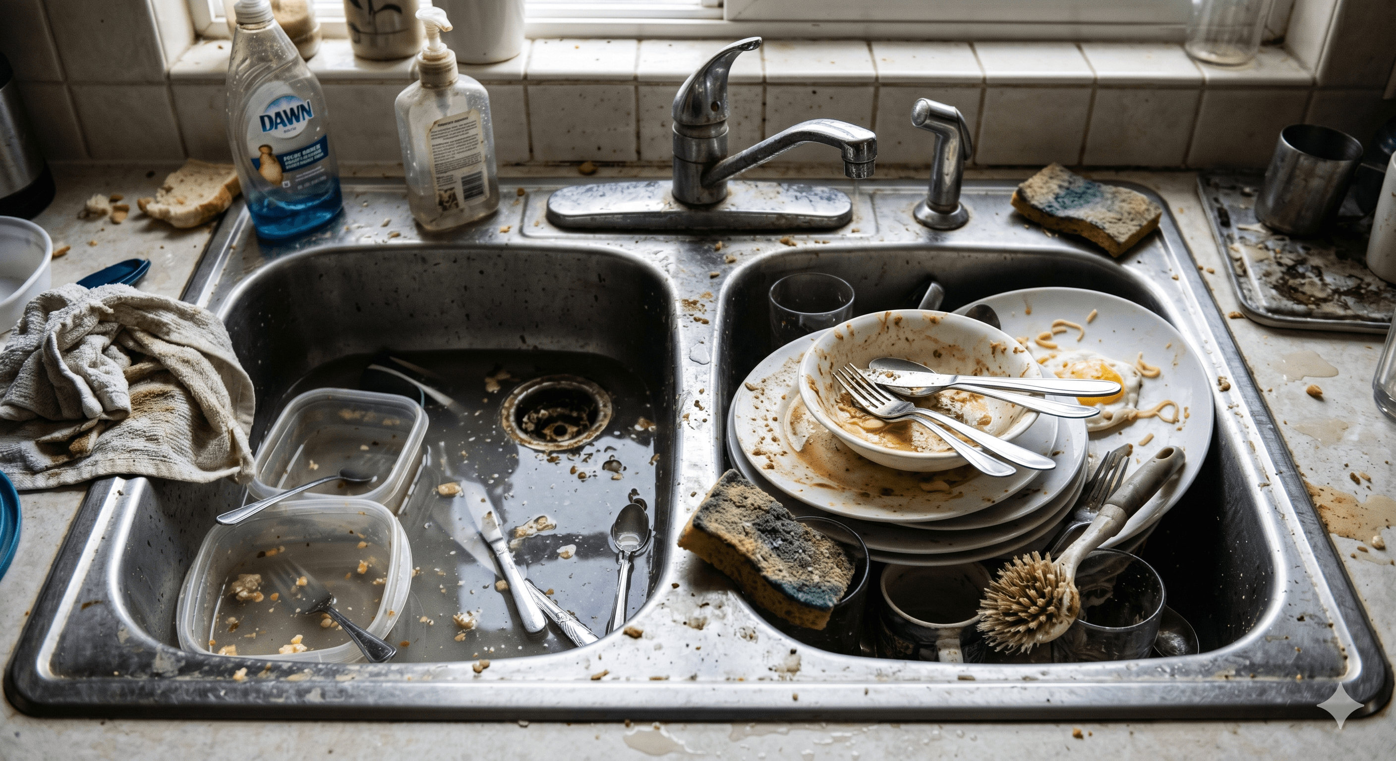 Kitchen Sink — before cleaning